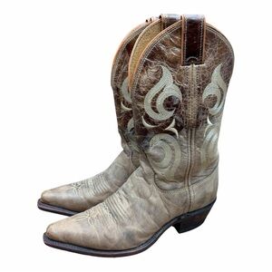 Justin Womens 7.5 Bent Rail Western Boot Distressed Leather Cowgirl Boho